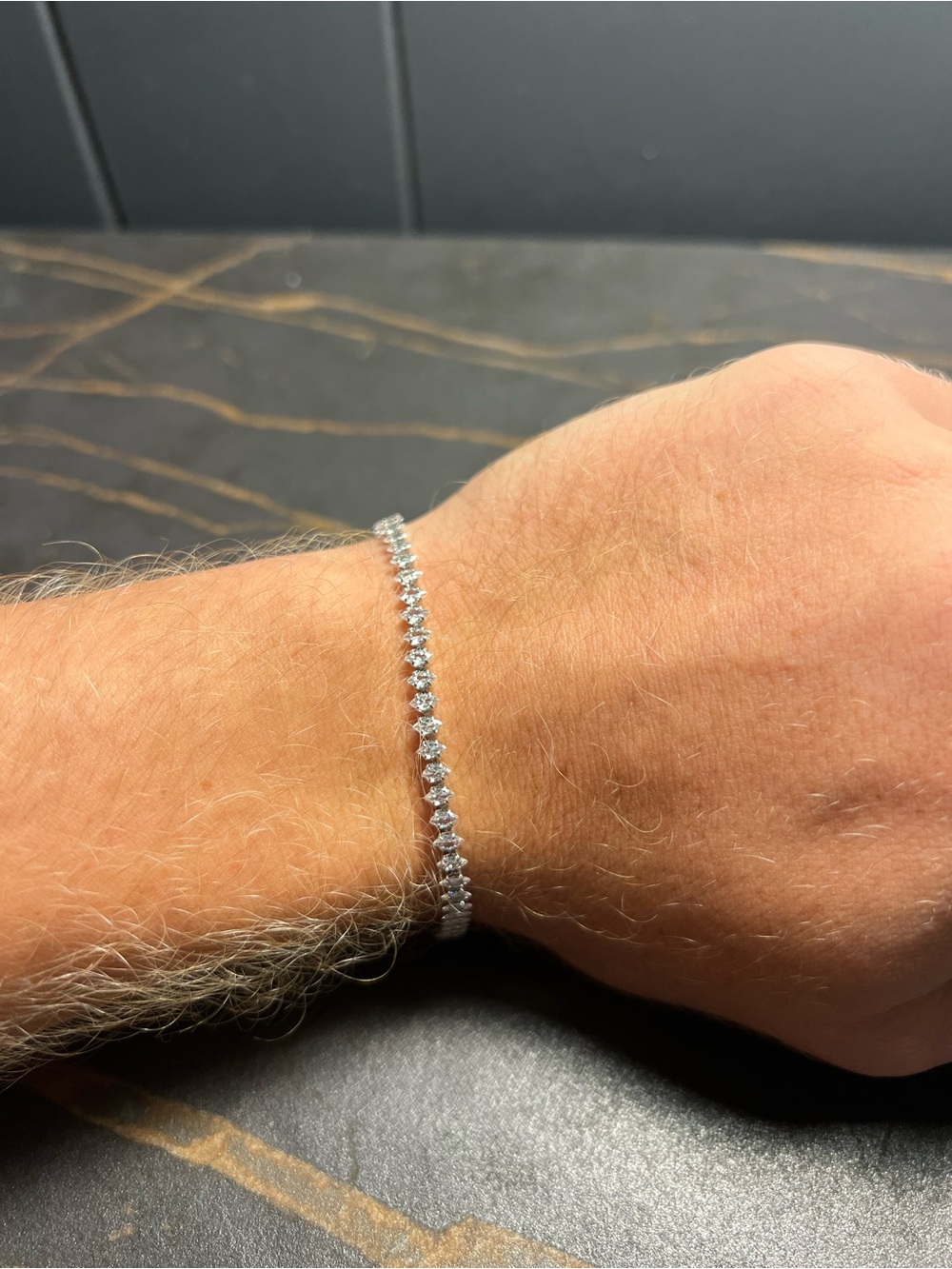 Sterling Silver Tennis Bracelet - White Crystal Accent